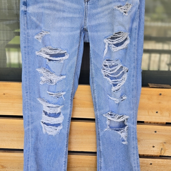 American Eagle Mom Jeans Distressed Sz 8 Long - Picture 8 of 14